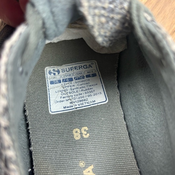Superga Sneakers Gray Snakeskin Low Top Lace Up 38 - Picture 7 of 7